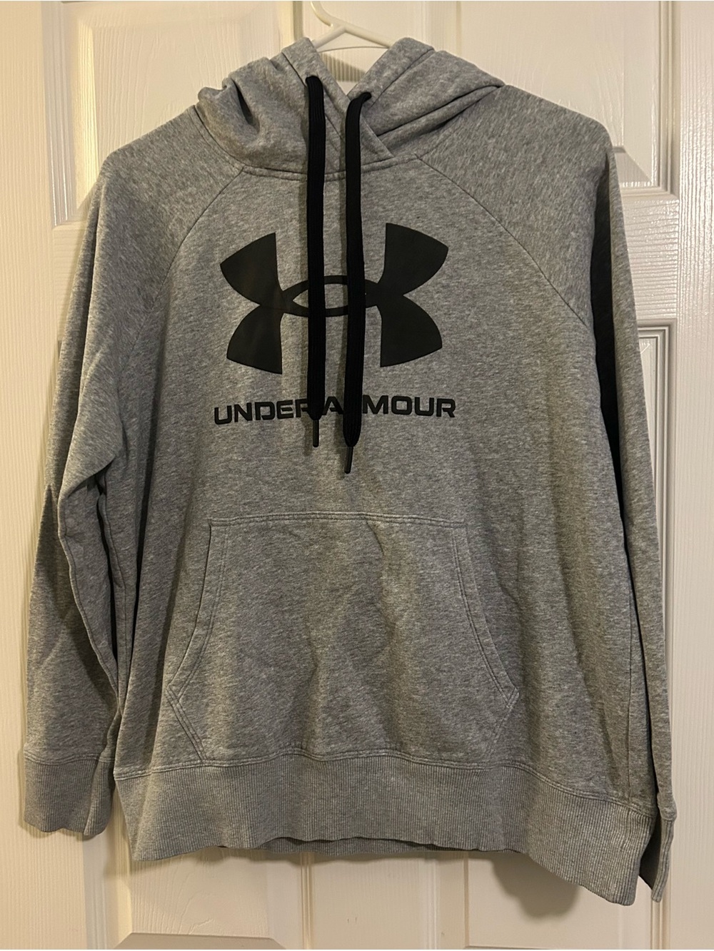 Under Armour Gray Pullover Hoodie with Black Logo